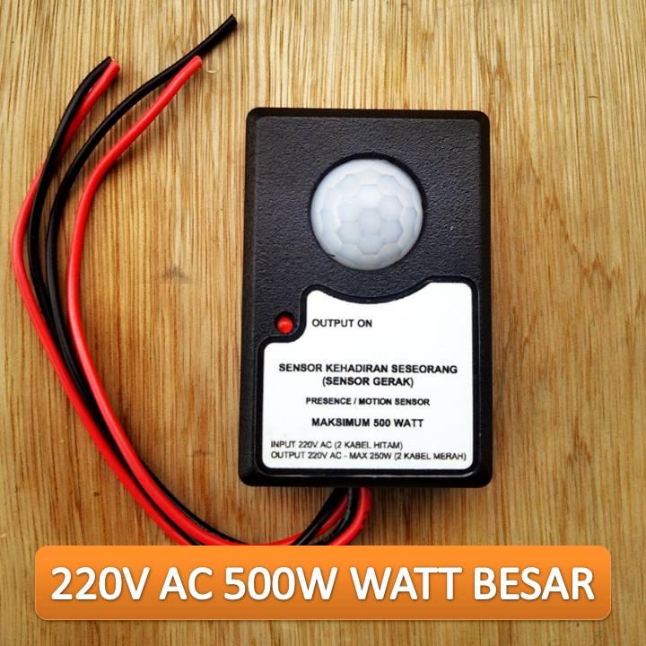 Saklar sensor gerak 500W AC 220V otomatis watt besar 0