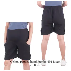 celana hamil pendek jumbo KBH 491 hitam
