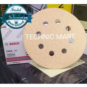 Bosch 5" C411 Velcro - Grit 80,100,180,280,240,320 Kertas Amplas Bulat