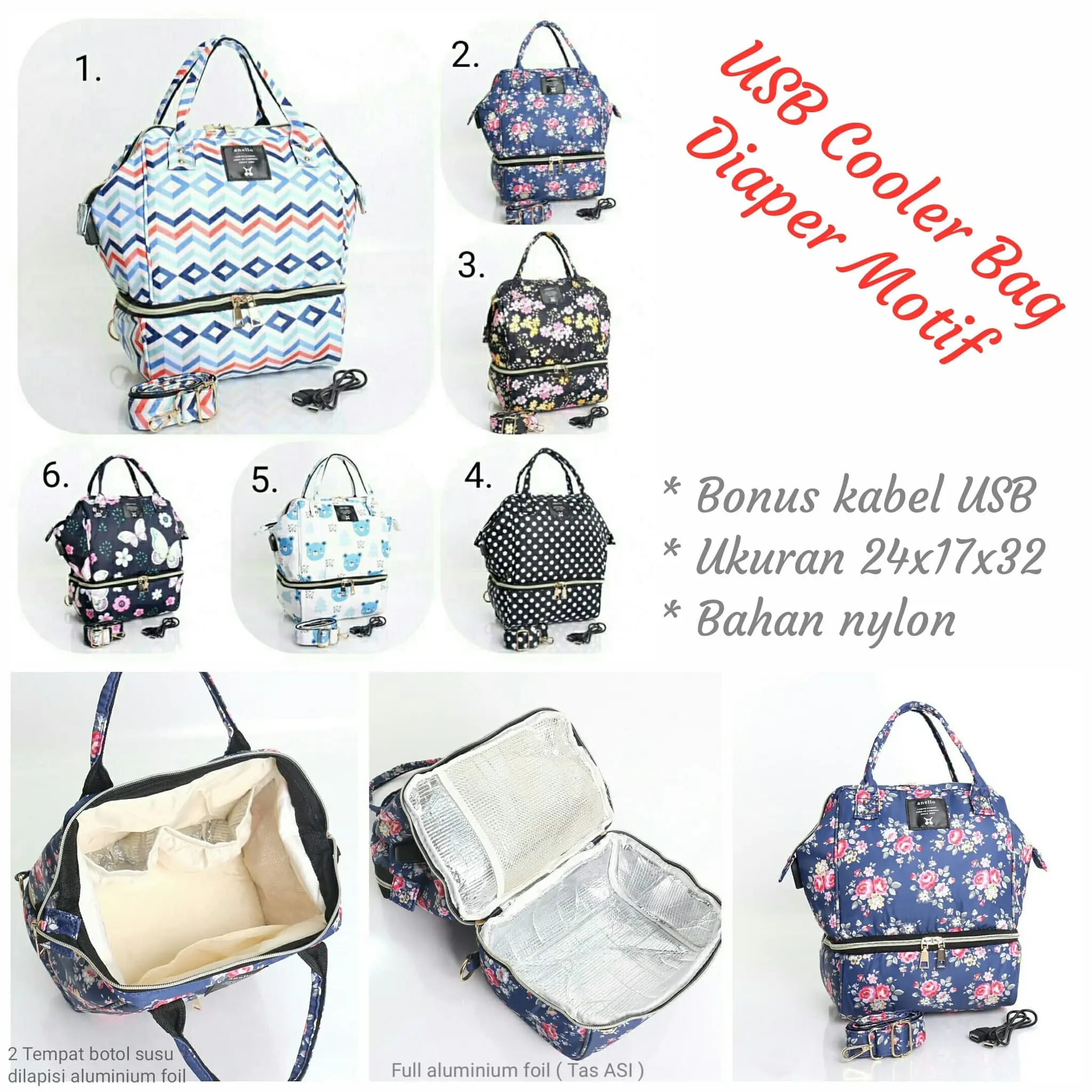 MULTIFUNGSI COOLER DIAPER BAG 2in1 ( COMBO BAG)