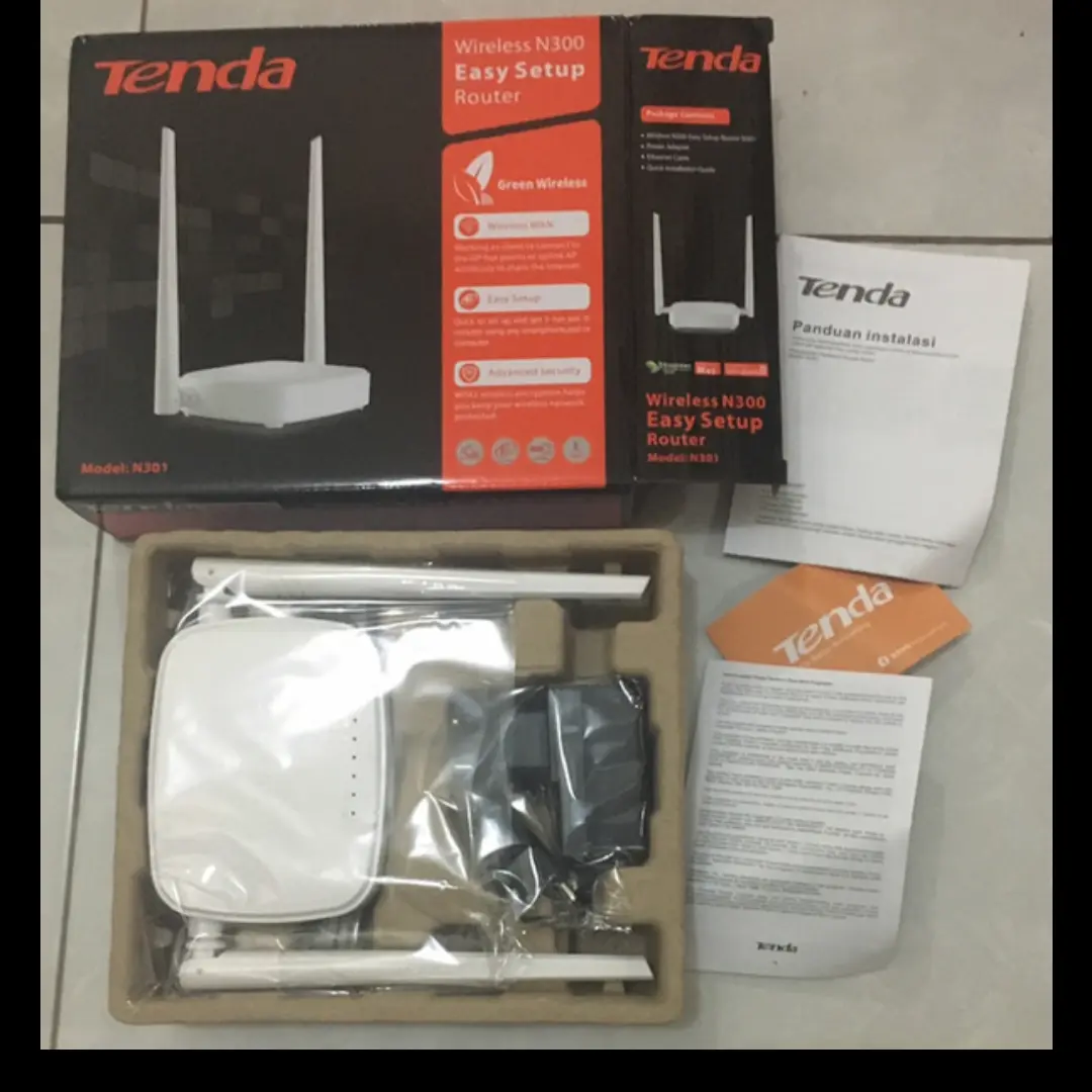Router Repeater Wifi Ekstender Tenda N301 Wireless N 300Mbps