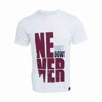 Gambar GENETIX NEVER BACK DOWN Tshirt White - Putih, M dari ELITE MMA SHOP Kota Administrasi Jakarta Barat 3 Tokopedia