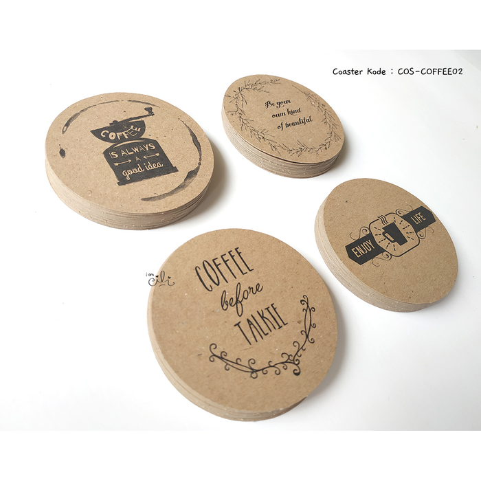 Gambar (COS-COFFEE02) coaster tatakan gelas mug kopi unik kraft coklat dari i am CiLi Kota Tangerang Tokopedia