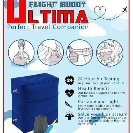 ULTIMA Flight Buddy inflateable foot rest Blue (sudah dapat pompa) 3