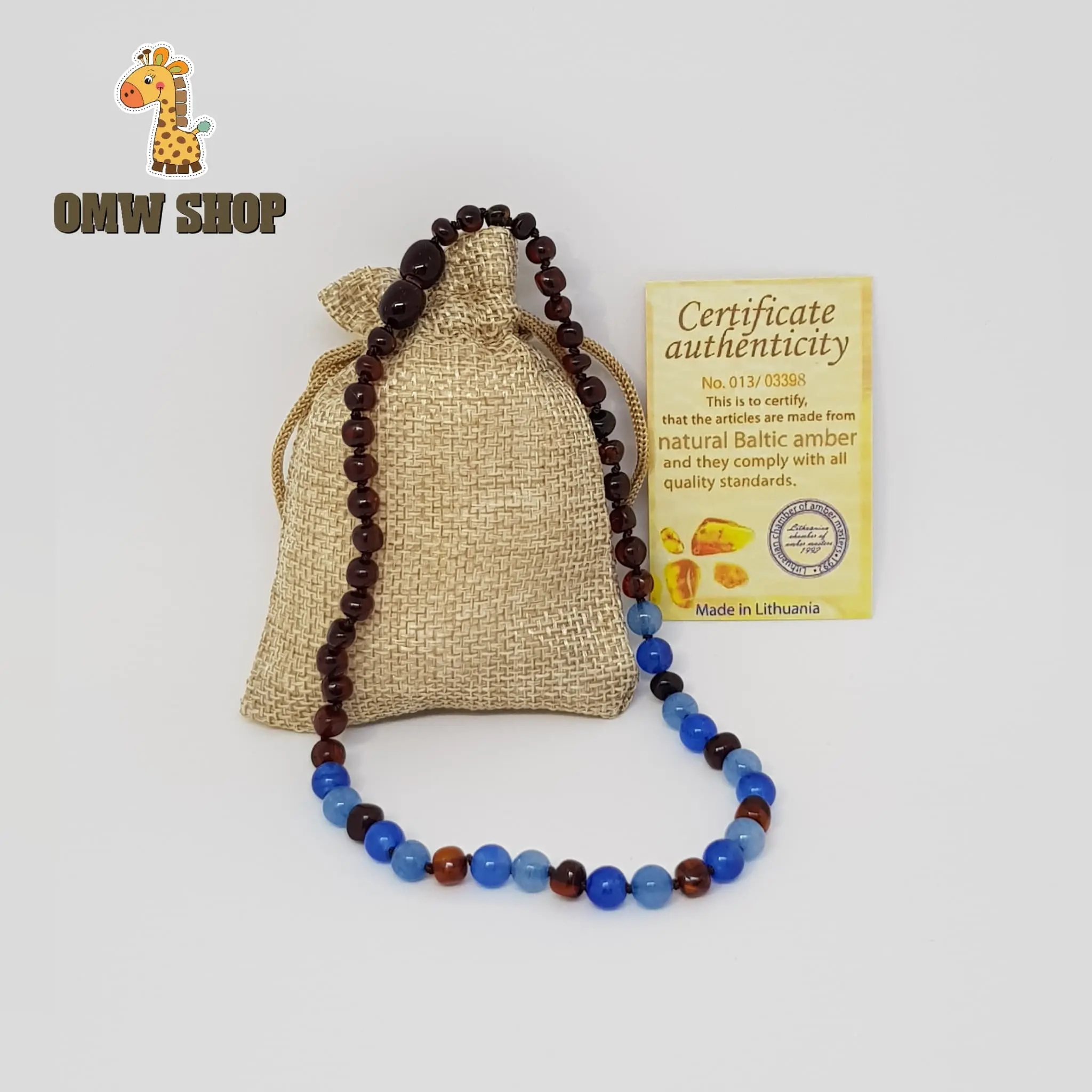 OMWshop Baltic Amber Teething Necklace 100% USA Lab - New Style