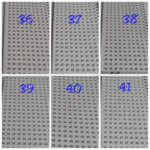 Kertas Tempelan Stiker label ukuran sepatu size sticker 36 37 38 39 40