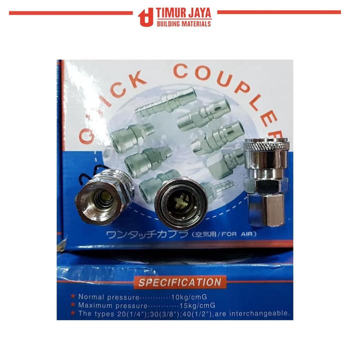 Gambar Air Quick Coupler SF 20 Sambung Selang Kompresor recoil cuk kopler dari TOKO BESI TIMUR JAYA. Kota Bandung Tokopedia