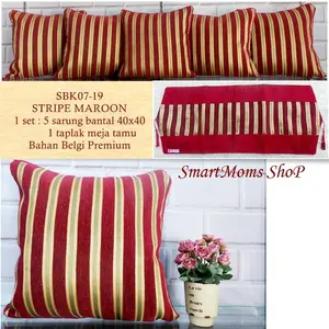 SARUNG BANTAL SOFA KURSI MINIMALIS MODERN MEWAH / SBK SET STRIPE MARON
