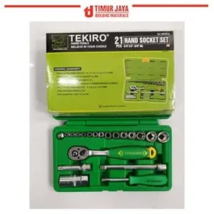 TEKIRO Kunci sok sock socket set 21 pcs 1/4 inc - 3/8 6PT