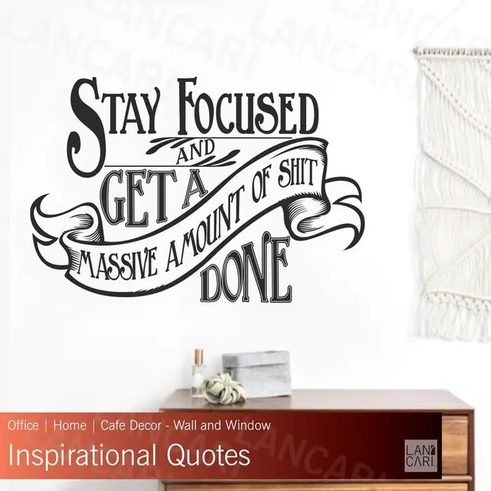 Gambar LANCARI Wall Stiker Motivasi Kaligrafi Quote Sticker Dinding Quotes Kantor - Putih dari LANCARI Kota Administrasi Jakarta Pusat 4 Tokopedia