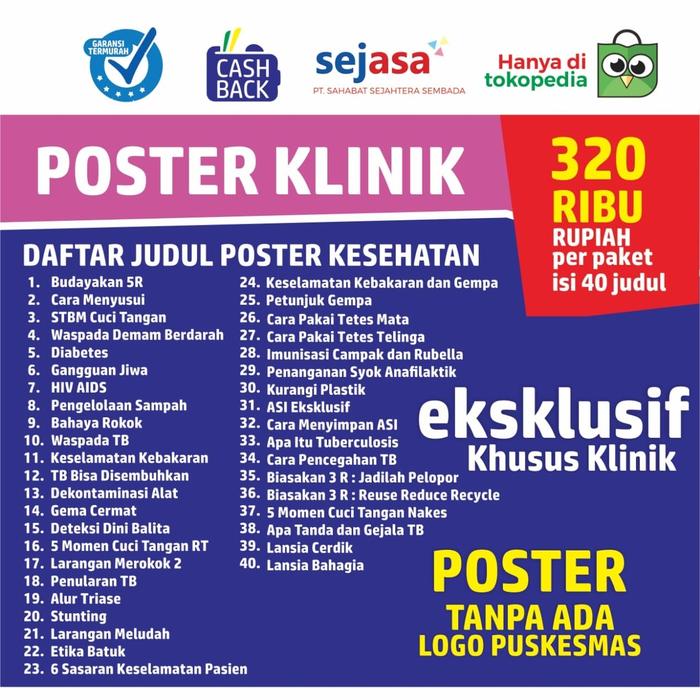 Gambar Paket Poster Klinik dari Sahabat Sejasa Kab. Sleman Tokopedia