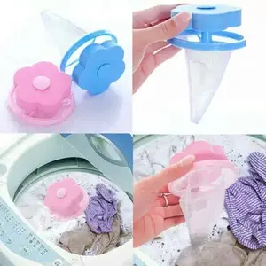 Floating Fur Catcher Laundry Lint & Pet Hair Remover Blue/Pink