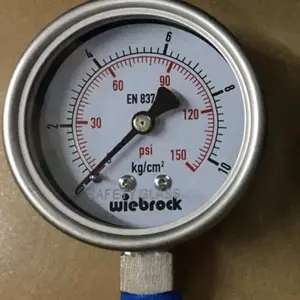 Pressure Gauge / manometer wiebrock uk. 4" /10 kg - 1/2"inch stainless