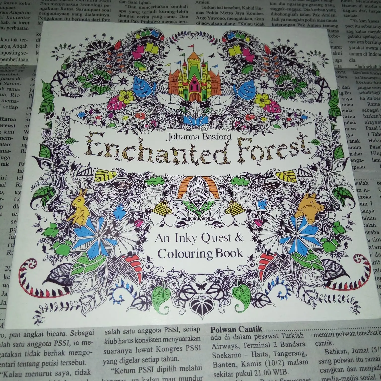 Enchanted Forest coloring book - pocket adult colouring book