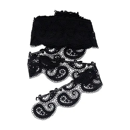 Torenda Renda Giver Hitam Aliran Bunga /(Meter)-KIAM5283610