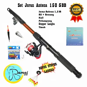 SET ALAT PANCING TERMURAH DENGAN JORAN ANTENA 150 TERBAIK KEKUATAN 5KG