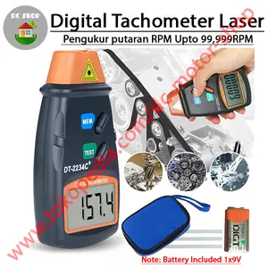 LCD Digital Laser Infrared Tachometer RPM Alat Ukur Kecepatan DT2234C+