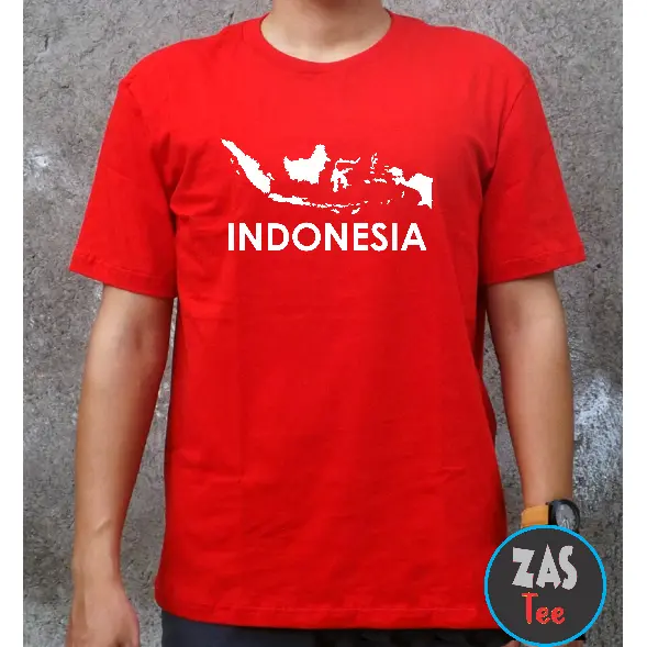Kaos Dewasa Peta Indonesia Merah Putih