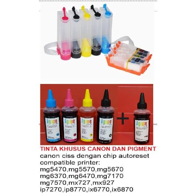 Jual refill untuk CANON IX6770 MG5470 IX6870 INFUS SYSTEM DENGAN TINTA ...