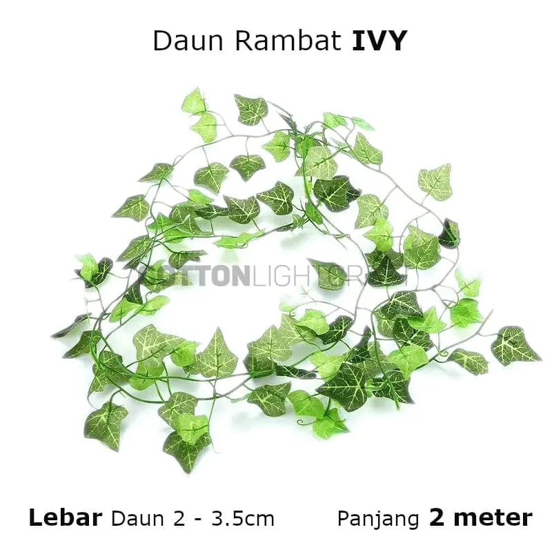 Daun Rambat Plastik / Hiasan Dinding / Artificial Fake Leaf - Ivy - 2m