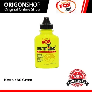 Lem Fox Stik PVAc Botol 60 g Termurah / Lem Kertas Fox