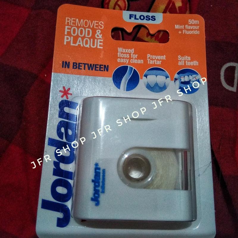 Jordan Dental Floss Orange (benang gigi) Removes food & plaque 50m 0