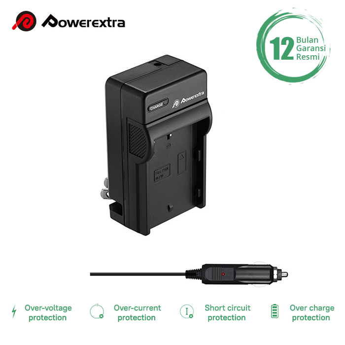 Gambar POWEREXTRA Wall Car Charger Panasonic DMW-BLF19 for GH3 GH4 GH5 ETC dari Powerextra Indonesia Kota Administrasi Jakarta Barat Tokopedia