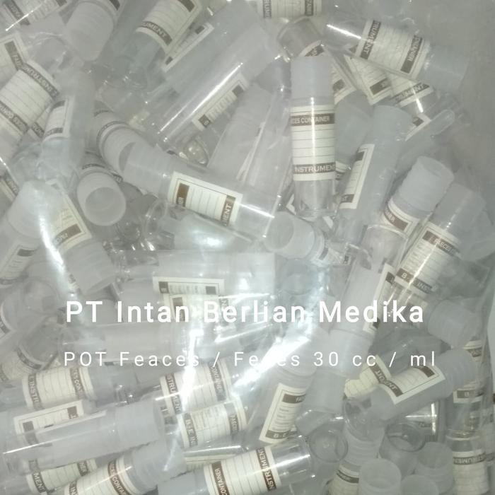 Jual Pot Feaces / Feces 30 ml Transparan dengan sendok, harga per pcs ...