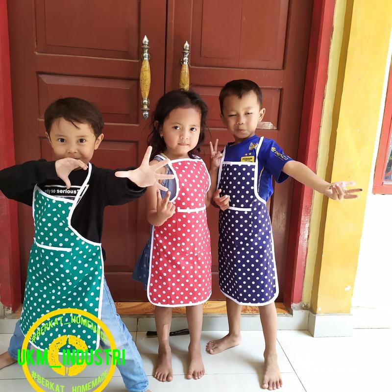 Celemek TK Apron Masak Anak Kain Motif 1