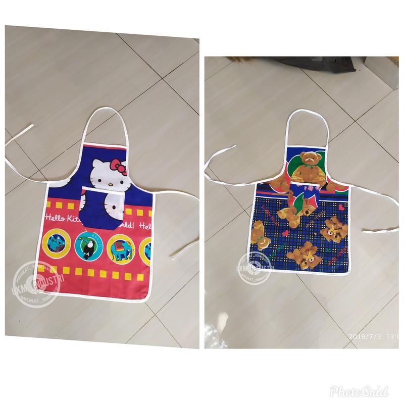 Celemek TK Apron Masak Anak Kain Motif 3