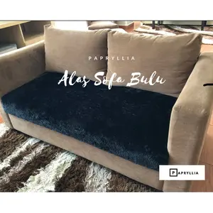 Papryllia - Alas Sofa Bulu Rasfur Ukuran 150x150cm ( Hitam )
