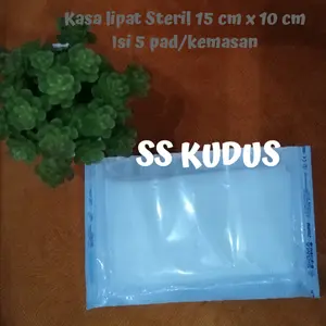 Kasa Bedah, Kasa Steril Lebar, 15 cm x 10 cm, isi 5 pad/pouches