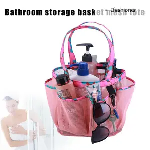 Portable Mesh Shower Caddy with Multi Storage Pockets Fast Dry