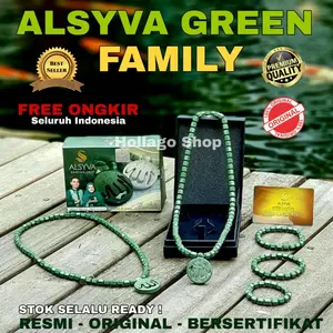 PROMO PAKET FAMILY ALSYVA KOREAN GREEN JADE KALUNG DAN GELANG TERAPI