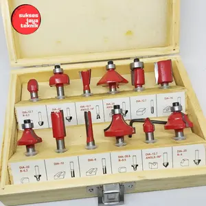 Mata Profil Trimmer Router Bit Set 12 pcs Woodworking With Box