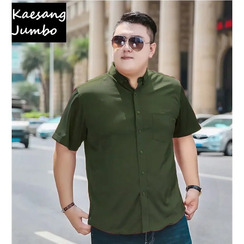 FortKlass KAESANG Kemeja JUMBO Pria Lengan Pendek Kemeja Kasual Cowok