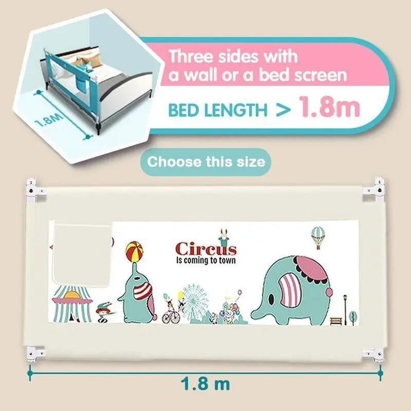 Bed Rail Bedrail Pagar Kasur Ranjang Bayi Pengaman Pembatas 200 x 80Cm 1