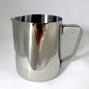 Milk Jug 350 ml Plain Coffe Latte Art Profesional Mulut Ujung Berlekuk