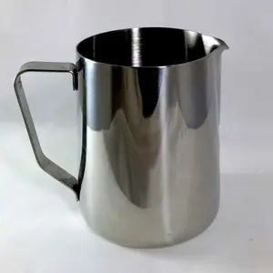 Milk Jug 1000 ml Plain Coffee Latte Art Profesional Mulut Ujung Lekuk