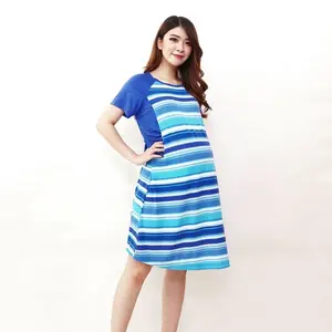 Dress Hamil Menyusui 881202 Biru