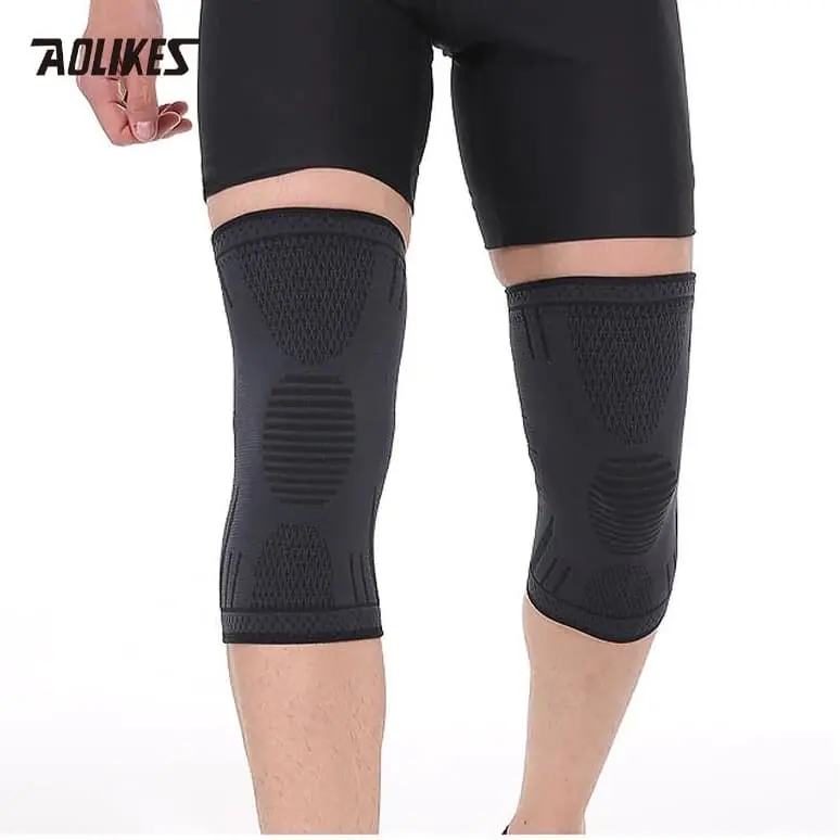 Aolikes 7722 Knee Sleeve Compression Pad - Pelindung Lutut Deker BLACK 4