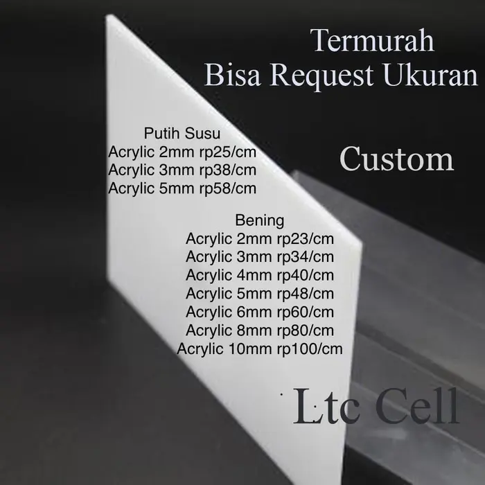 Acrylic Susu 2mm 40x40cm Akrilik Putih Susu