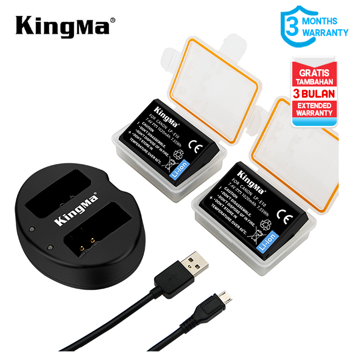 Gambar KINGMA Battery Canon LP-E10 2-Pack with Dual Charger - Non Lcd Display dari Kingma Indonesia Kota Administrasi Jakarta Barat Tokopedia