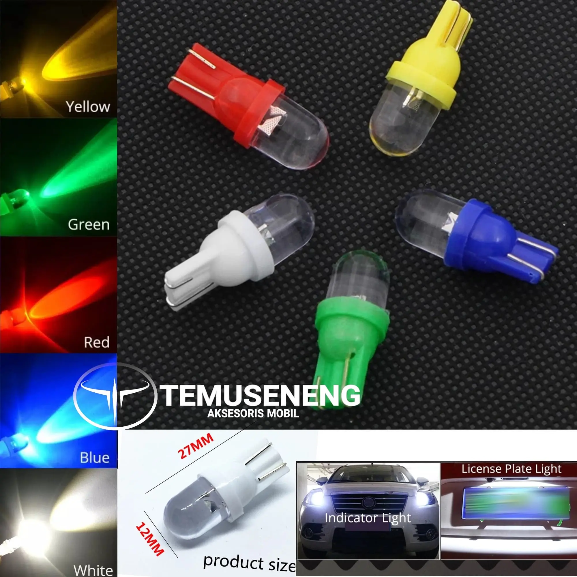 LAMPU LED T10 JAGUNG 12V SENJA MOBIL MOTOR SEN SEIN SPEEDOMETER PUTIH