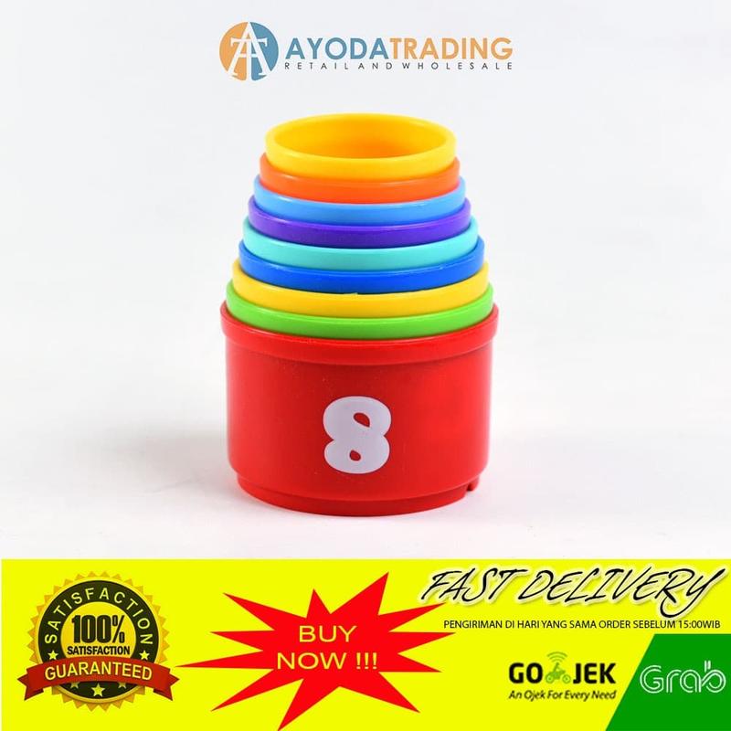 Stacking Cup Tower Susun Mainan Stimulasi Bayi Pintar 3