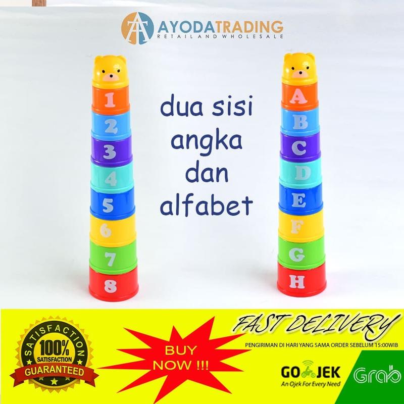 Stacking Cup Tower Susun Mainan Stimulasi Bayi Pintar 1