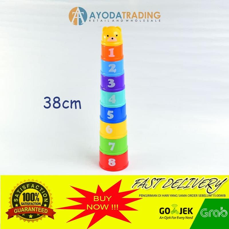 Stacking Cup Tower Susun Mainan Stimulasi Bayi Pintar 2