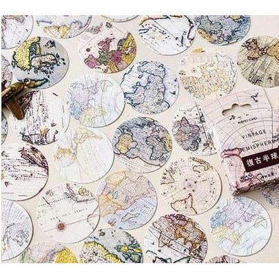 Jual Label Sticker - Vintage Maps (46pcs) - Jakarta Timur - JPL CRAFT ...