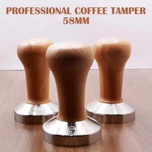 Jen ESPRESSO TAMPER 58mm STAINLESS dan Wood Handle