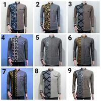 Gambar baju koko muslim kombinasi batik sopal bm17 abu abu modern keren dari model baju modernku Kota Pekalongan 2 Tokopedia